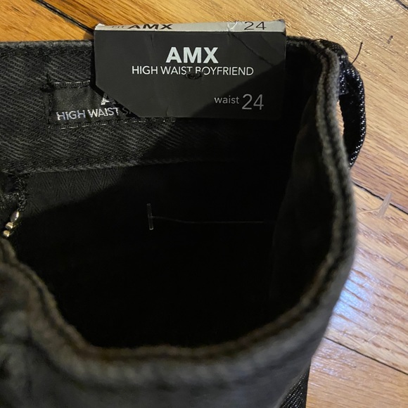 PRPS AMX High Waist TwoTone Black Fringed Jeans 24 - Picture 3 of 3